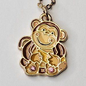 Monkey Pendant Necklace in Monkey Keepsake Box